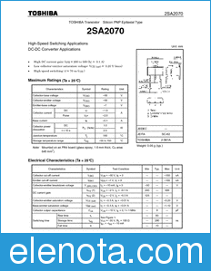 Toshiba 2SA2070 datasheet
