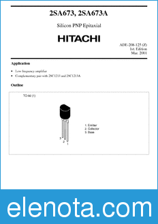 Hitachi 2SA673 datasheet