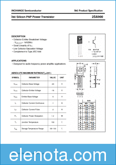 Inchange Semiconductor 2SA900 datasheet