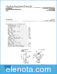New Jersey Semi-Conductor 2SA909 datasheet