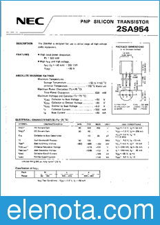 NEC 2SA954 datasheet