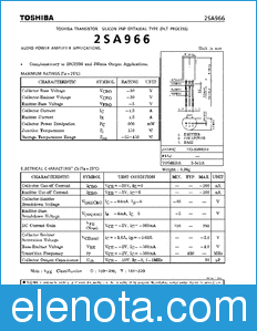 Toshiba 2SA966 datasheet