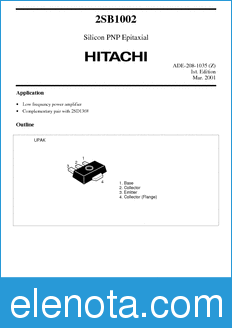 Hitachi 2SB1002 datasheet