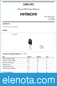 Hitachi 2SB1392 datasheet