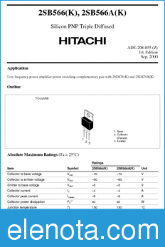 Hitachi 2SB566(K) datasheet