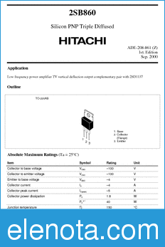 Hitachi 2SB860 datasheet