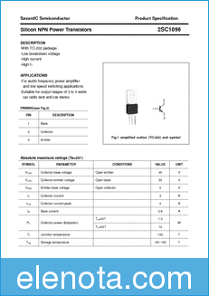 SavantIC Semiconductor 2SC1096 datasheet