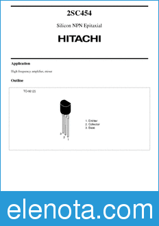Hitachi 2SC454 datasheet