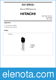 Hitachi 2SC458(K) datasheet