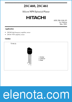 Hitachi 2SC460 datasheet