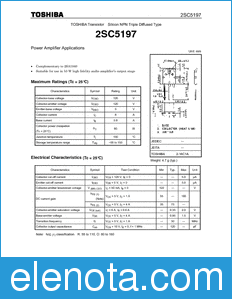 Toshiba 2SC5197 datasheet