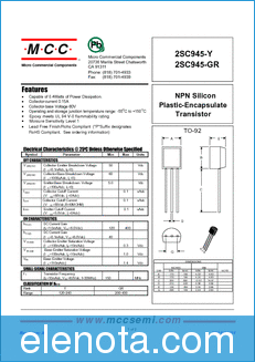 Micro Commercial Components 2SC945-GR datasheet