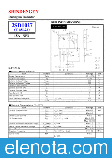 Shindengen 2SD1027 datasheet