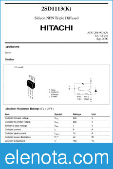 Hitachi 2SD1113(K) datasheet