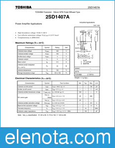 Toshiba 2SD1407A datasheet