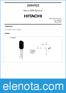 Hitachi 2SD1922 datasheet