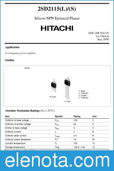 Hitachi 2SD2115(L) datasheet