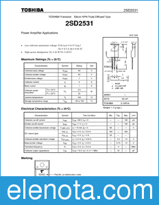 Toshiba 2SD2531 datasheet