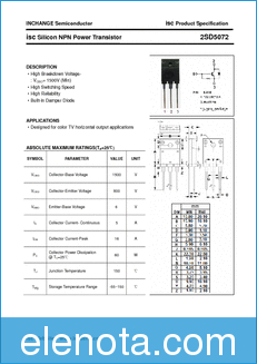 Inchange Semiconductor 2SD5072 datasheet