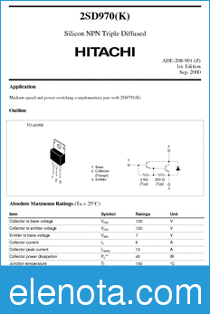 Hitachi 2SD970(K) datasheet