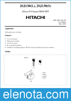 Hitachi 2SJ130(L) datasheet