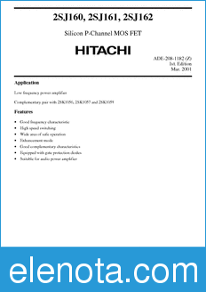 Hitachi 2SJ162 datasheet