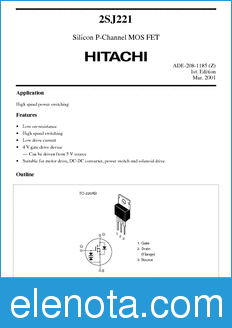 Hitachi 2SJ221 datasheet