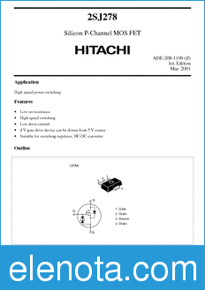 Hitachi 2SJ278 datasheet