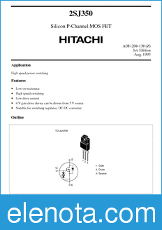 Hitachi 2SJ350 datasheet