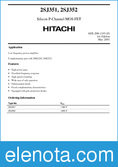 Hitachi 2SJ351 datasheet