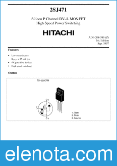 Hitachi 2SJ471 datasheet