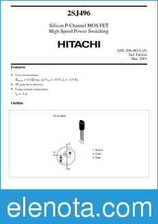 Hitachi 2SJ496 datasheet