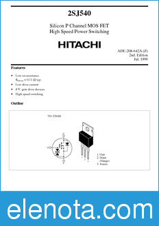 Hitachi 2SJ540 datasheet
