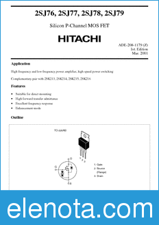 Hitachi 2SJ77 datasheet