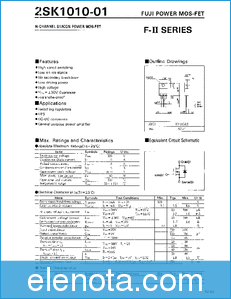 Fuji Electric 2SK1010-01 datasheet