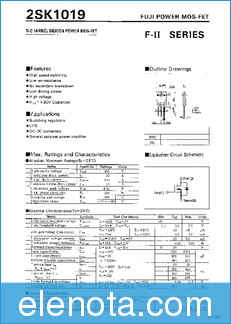 Fuji Electric 2SK1019 datasheet