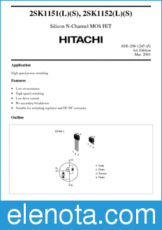 Hitachi 2SK1151(L) datasheet