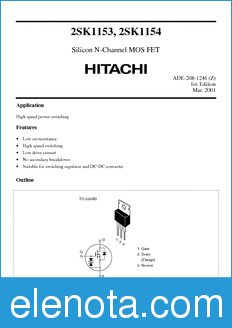 Hitachi 2SK1154 datasheet