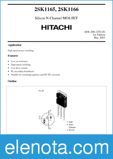 Hitachi 2SK1165 datasheet