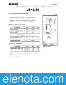Toshiba 2SK1365 datasheet