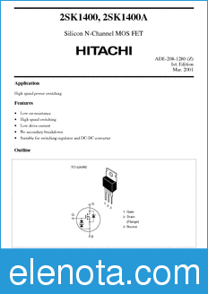 Hitachi 2SK1400 datasheet