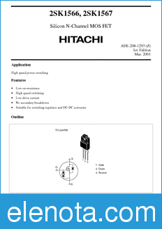 Hitachi 2SK1566 datasheet