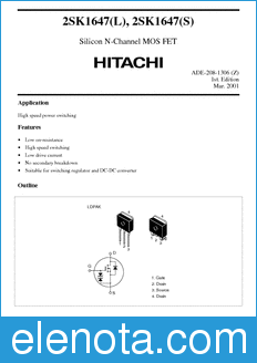 Hitachi 2SK1647(L) datasheet
