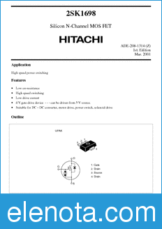 Hitachi 2SK1698 datasheet