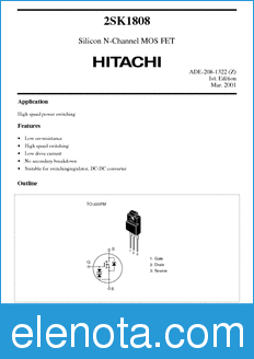 Hitachi 2SK1808 datasheet