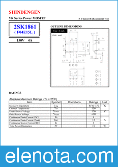 Shindengen 2SK1861 datasheet