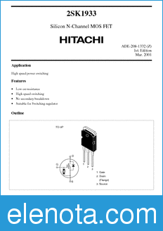 Hitachi 2SK1933 datasheet