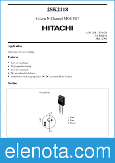 Hitachi 2SK2118 datasheet