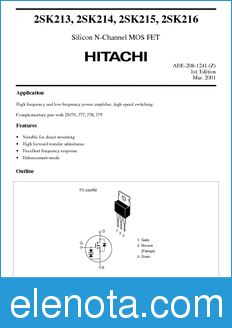 Hitachi 2SK213 datasheet