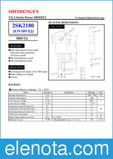 Shindengen 2SK2180 datasheet
